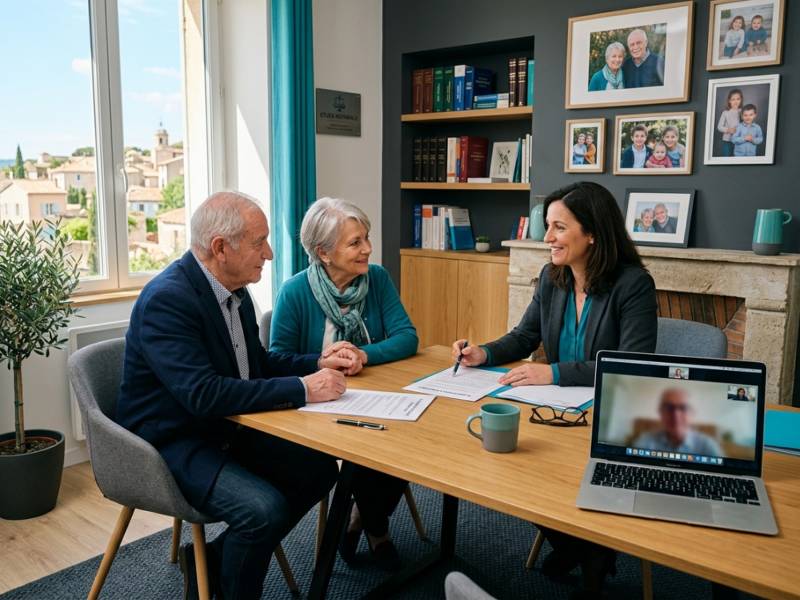 Consultation notariale à Morières-les-Avignon pour une donation immobilière : analyse patrimoniale, anticipation EHPAD et accompagnement à distance en visioconférence